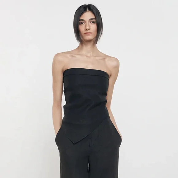 Enza Costa Black Strapless Top - Picture 2 of 6